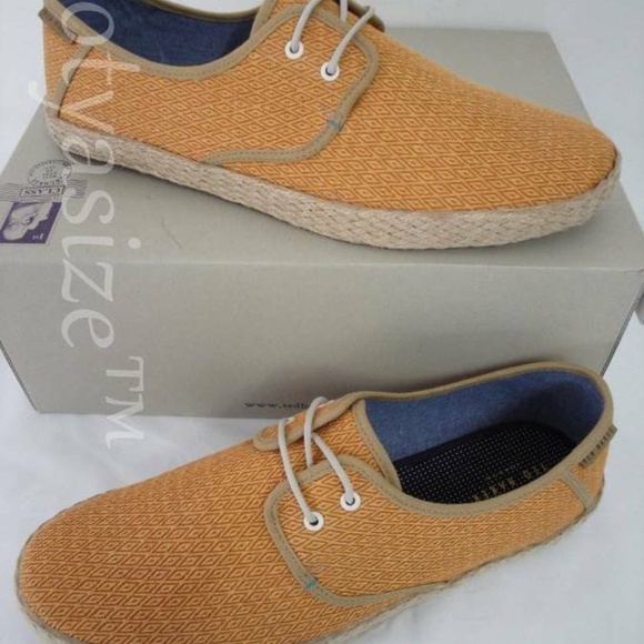 TED BAKER DRILL 2 GOLD TEXTILE CASUAL SHOE SZ 8 - Picture 8 of 8